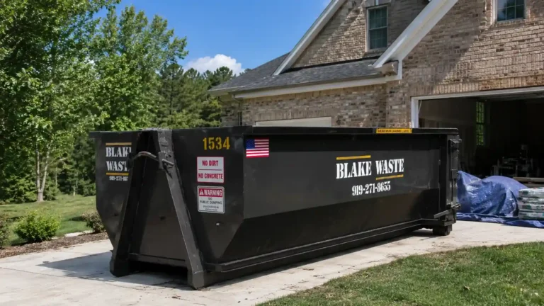Residential dumpster rental in Wake Forest NC for a home cleanup project